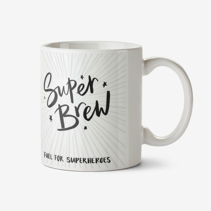 Typographic Pow Super Brew Fuel For Superheroes Personalised Mug
