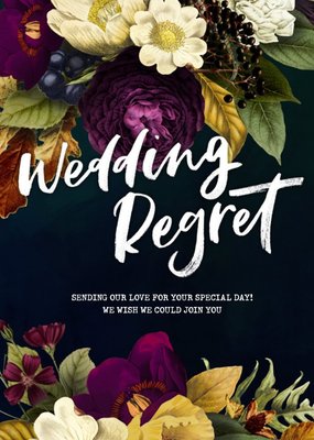 Belles Fleurs Floral Wedding Regrets personalised Card