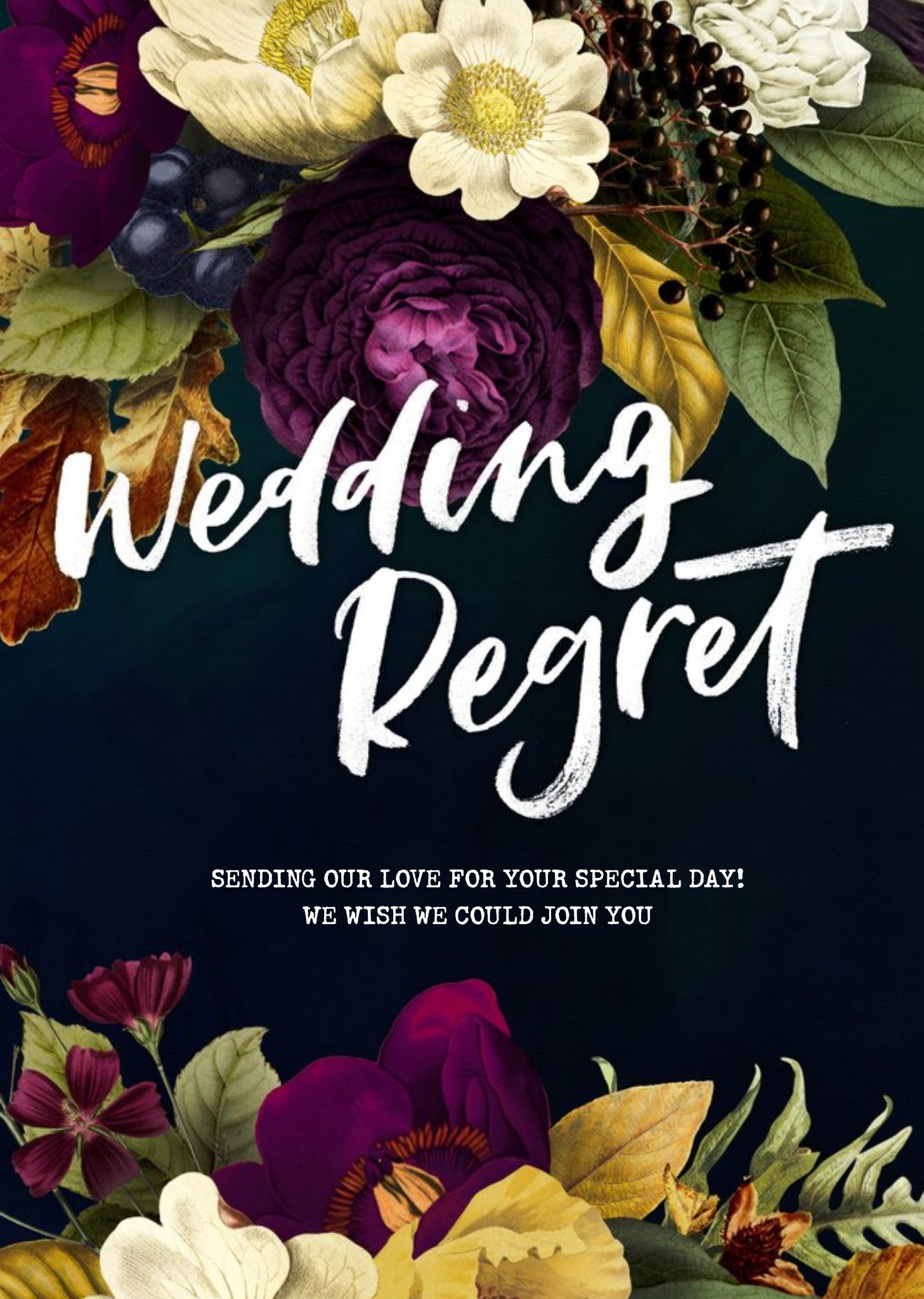 Other Belles Fleurs Floral Wedding Regrets Personalised Card