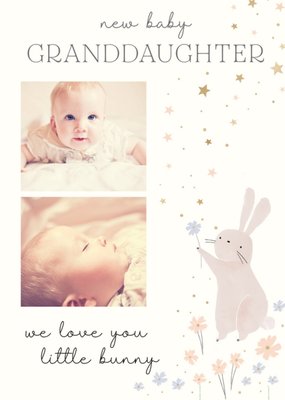 Little Bunny Granddaughter Photo Upload New Baby Card