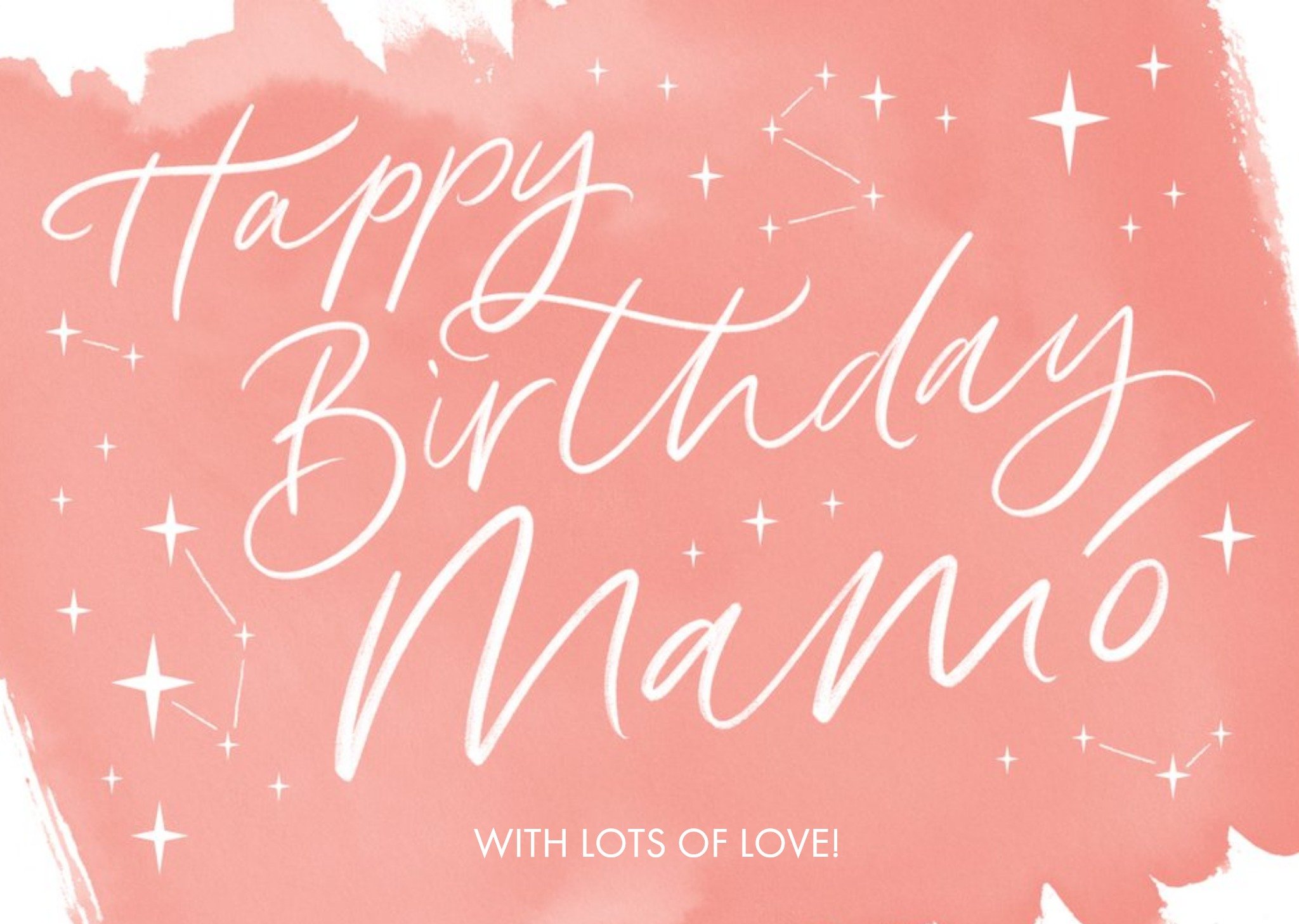 Irish Pink Calligraphy Mamó Birhday Card Ecard