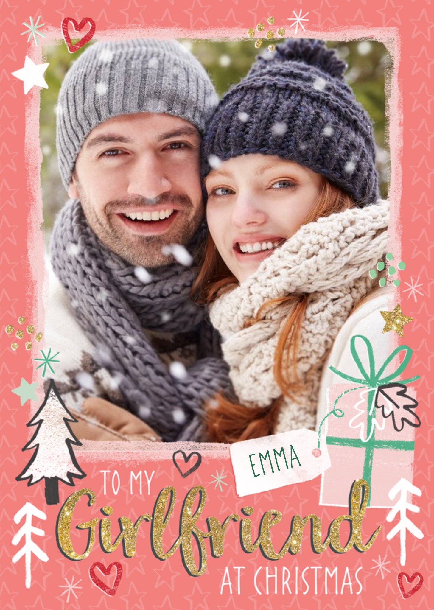 To My Girlfriend Photo Upload Christmas Card