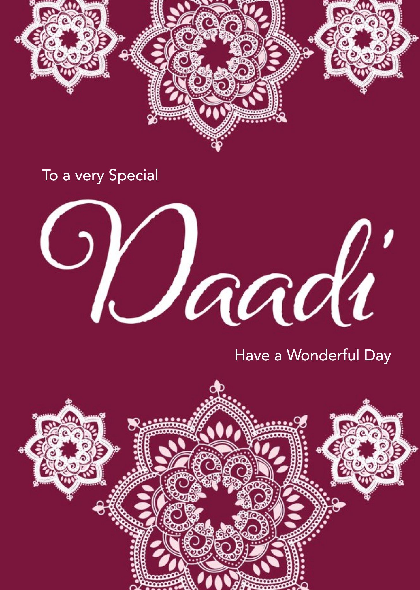 Eastern Print Studio To A Very Special Daadi Islamic Birthday Card Ecard