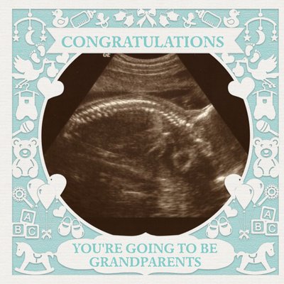 Paper Frames Photo Upload Congratulations You're Going To Be Grandparents Card