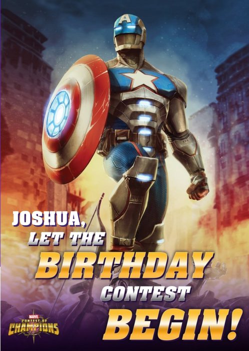 Marvel Contest Of Champions Captain America Birthday Card