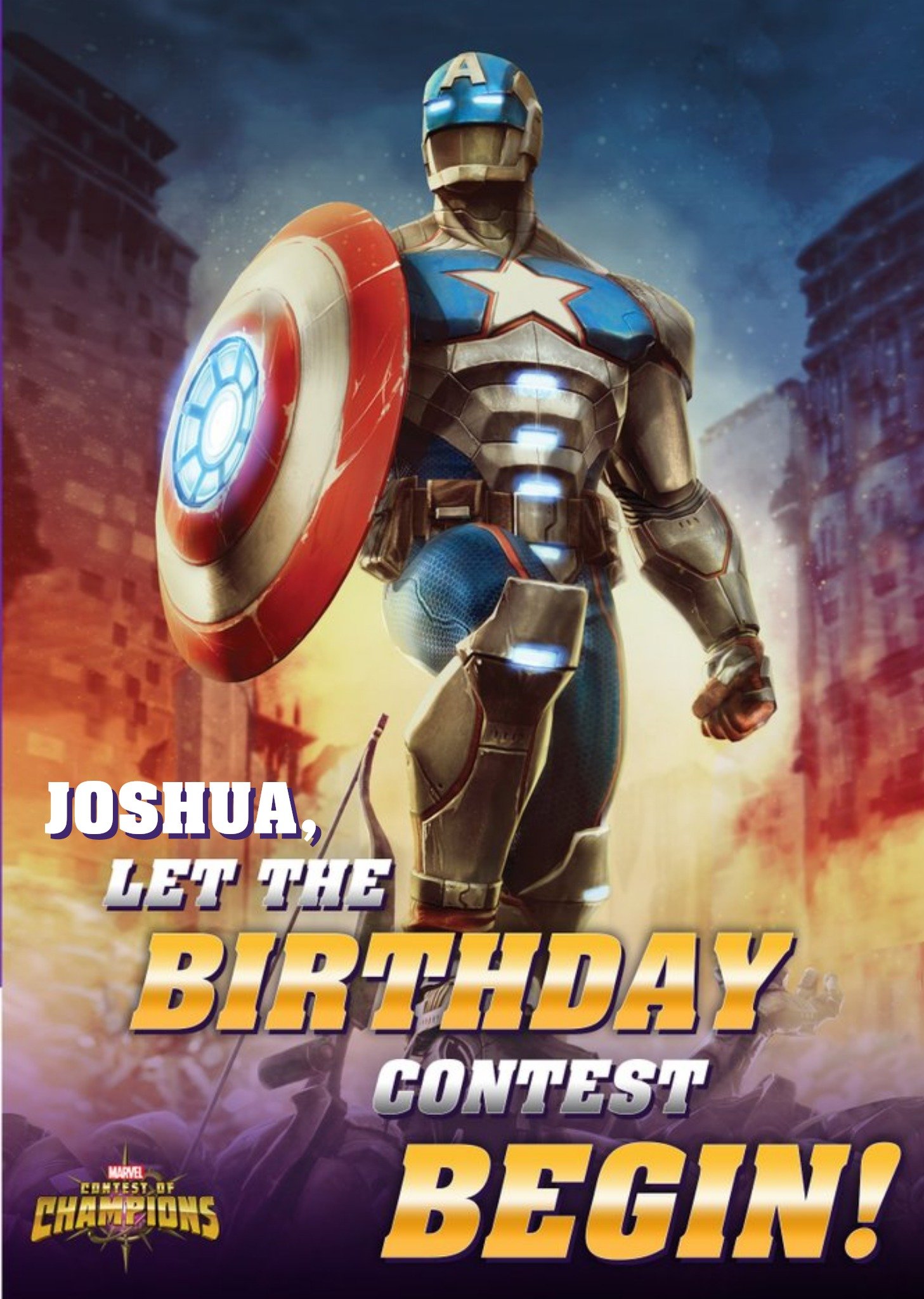 Disney Marvel Contest Of Champions Captain America Birthday Card Ecard