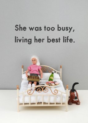 Funny Rude Dolls living her best life card