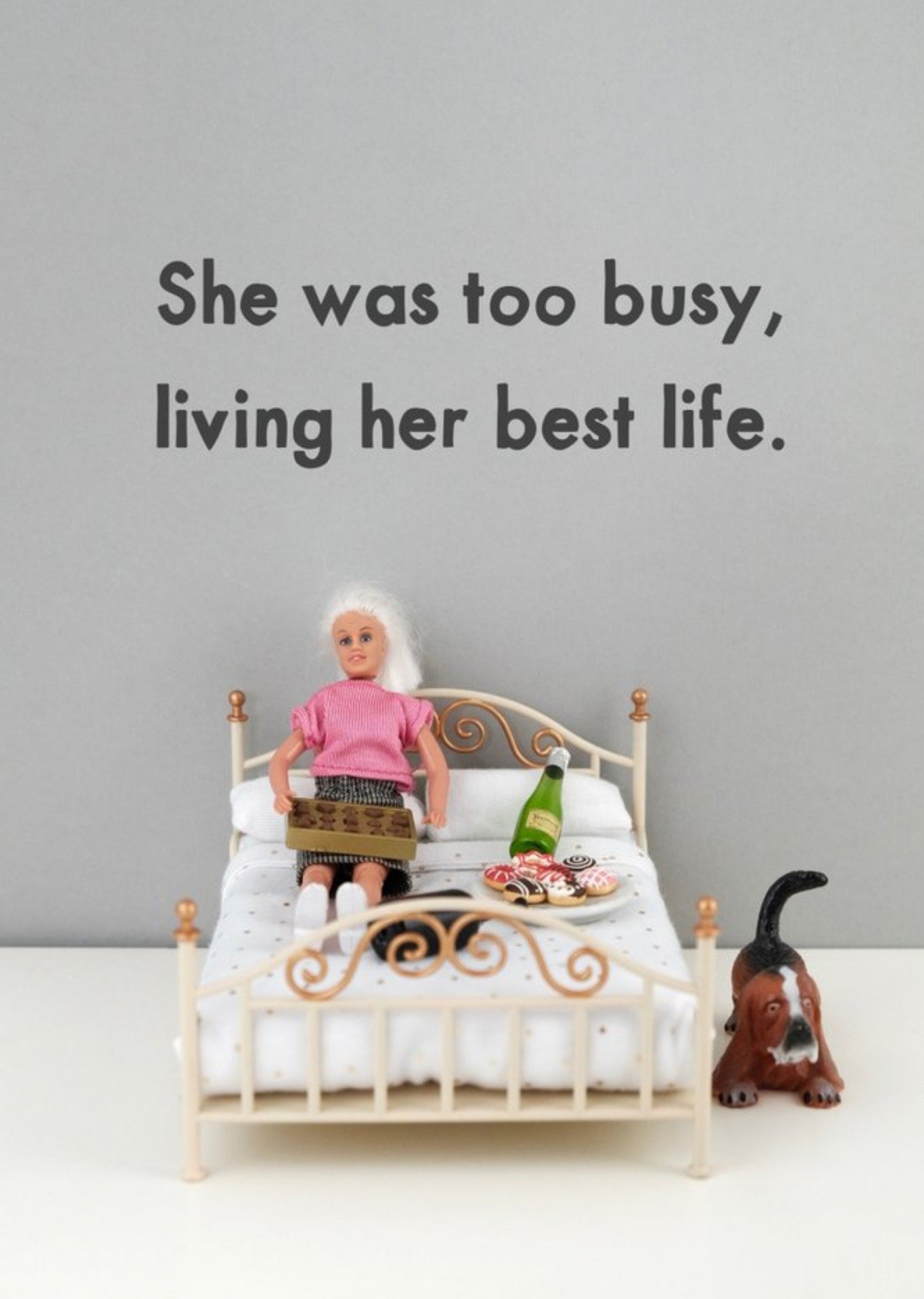 Bold And Bright Funny Rude Dolls Living Her Best Life Card, Large