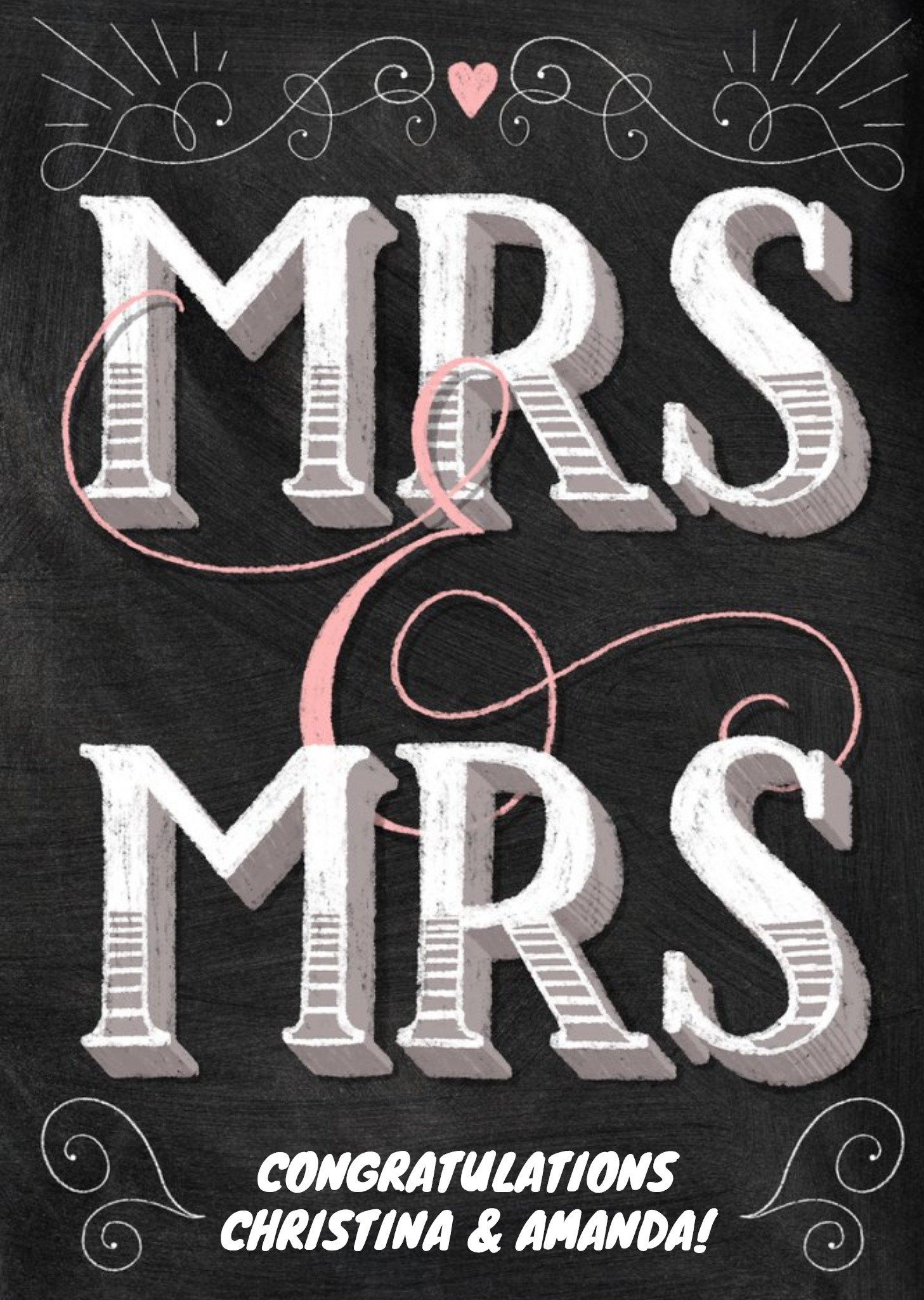 Block Letters Mrs And Mrs Wedding Card Ecard