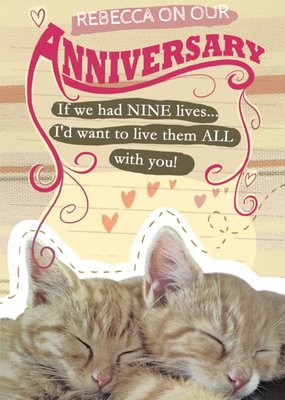 Personalised If We Had Nine Lives...I'd Want To Spend Them All With You Anniversary Card