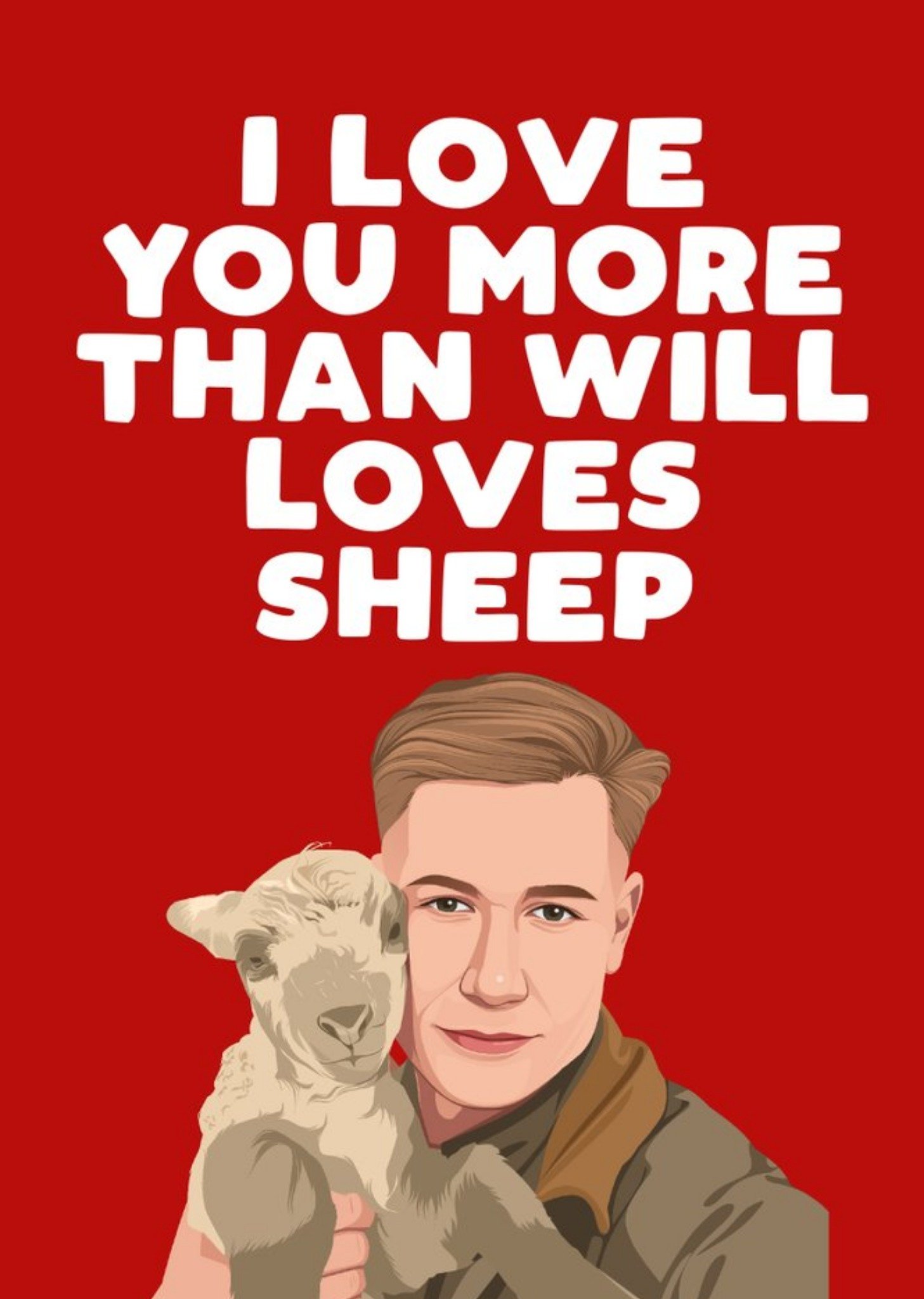 Moonpig I Love You More Than Will Loves Sheep Card, Large