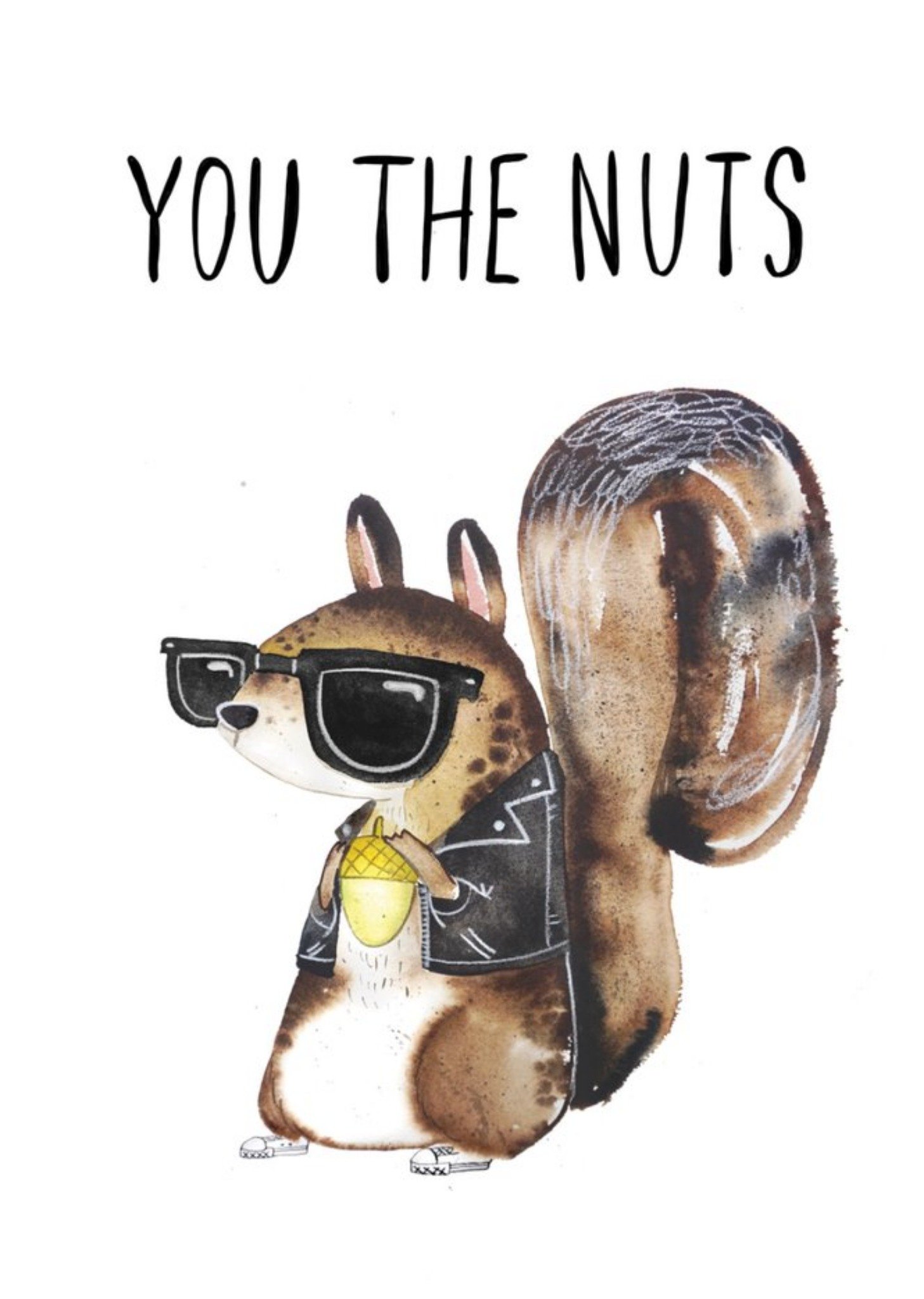 Jolly Awesome You The Nuts Funny Squirrel Card, Large