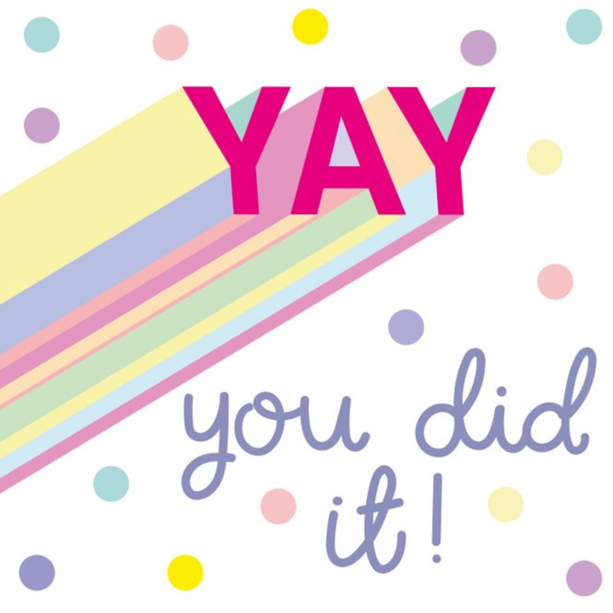 Betibabs Typographic Illustrated Confetti You Did It Card, Square