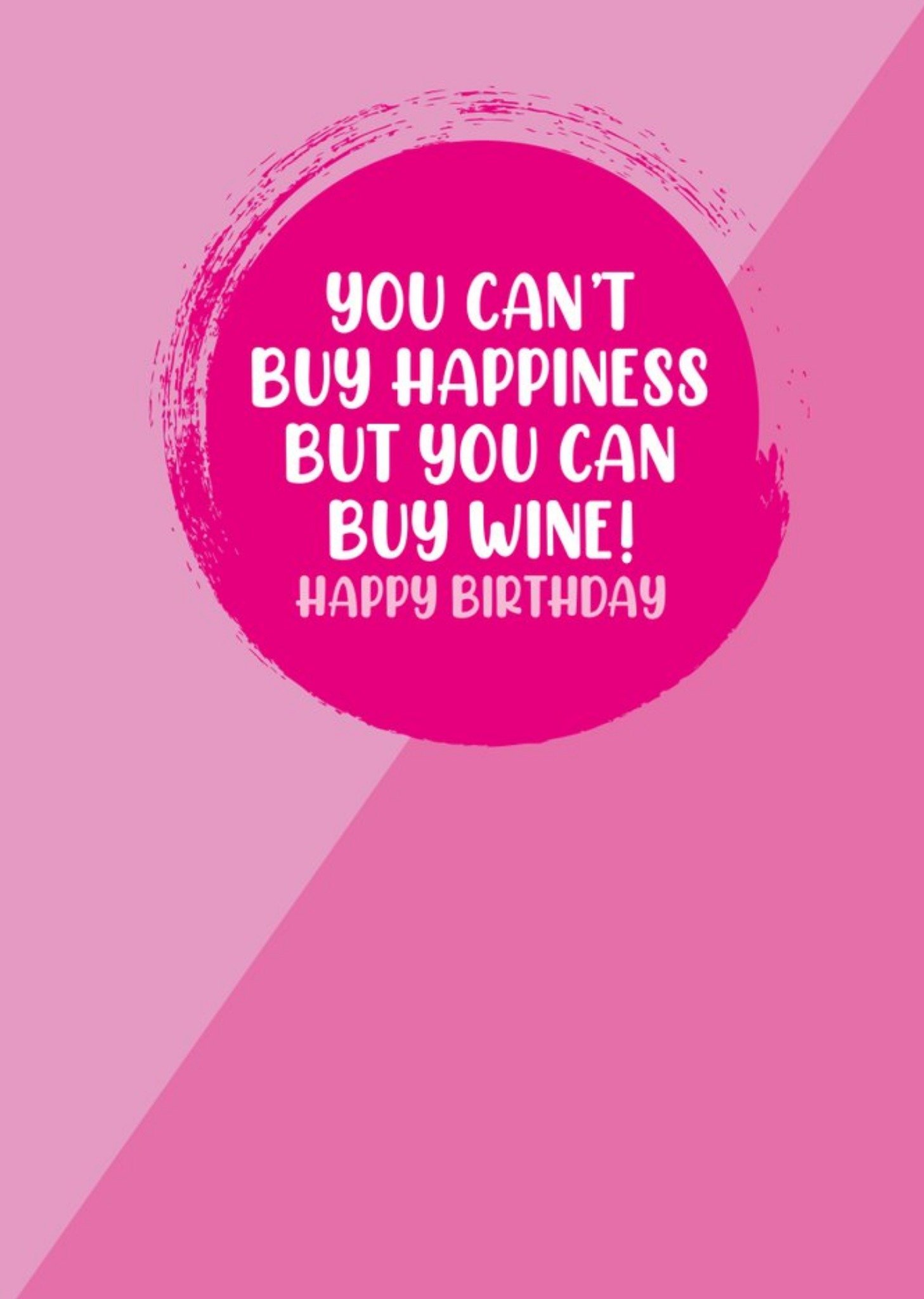 Filthy Sentiments You Cant Buy Happiness But You Can Buy Wine Pink Themed Birthday Card, Large