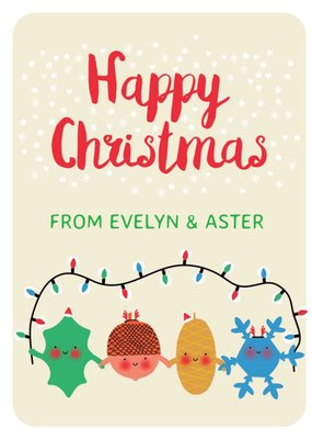 Little Acorns Merry Christmas Personalised Christmas Card