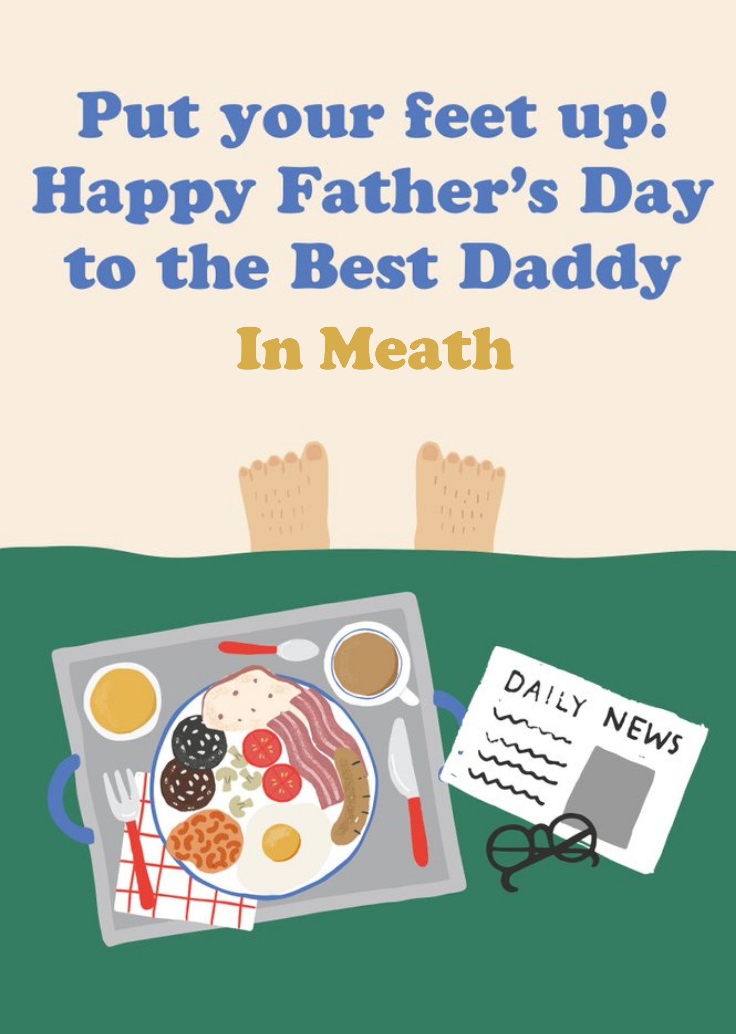 Moonpig Helen Butler Illustration Father's Day Food Drink Irish Card Ecard