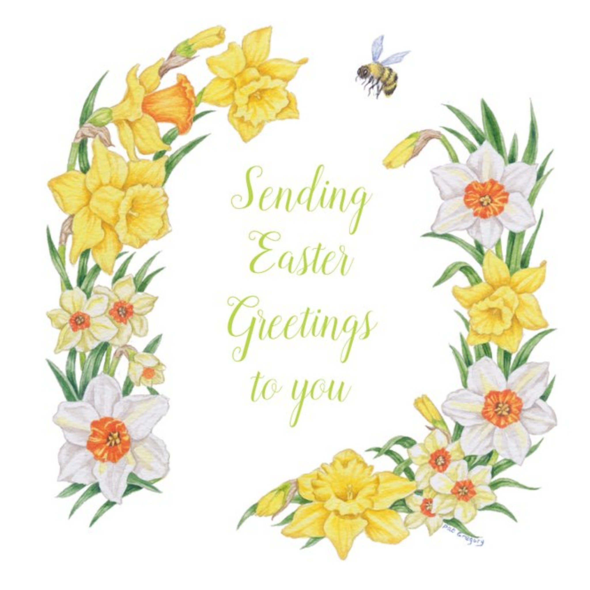 Medici Easter Flower Personalised Text Card, Square