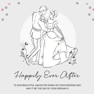 Disney Cinderella And Prince Charming Happily Ever After Wedding Card For Daughter