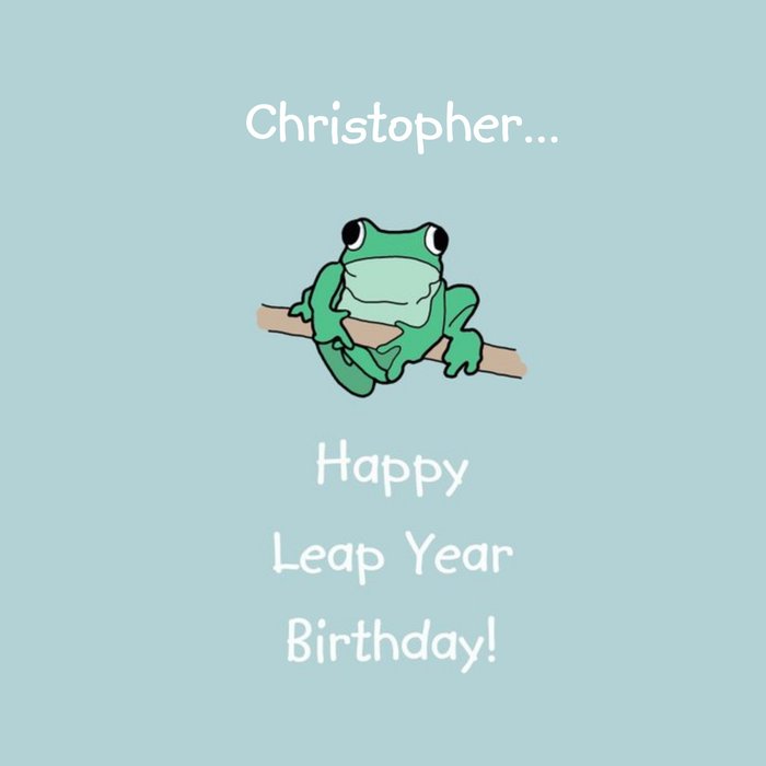 Cartoon Frog Happy Leap Year Birthday Card