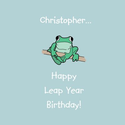 Cartoon Frog Happy Leap Year Birthday Card