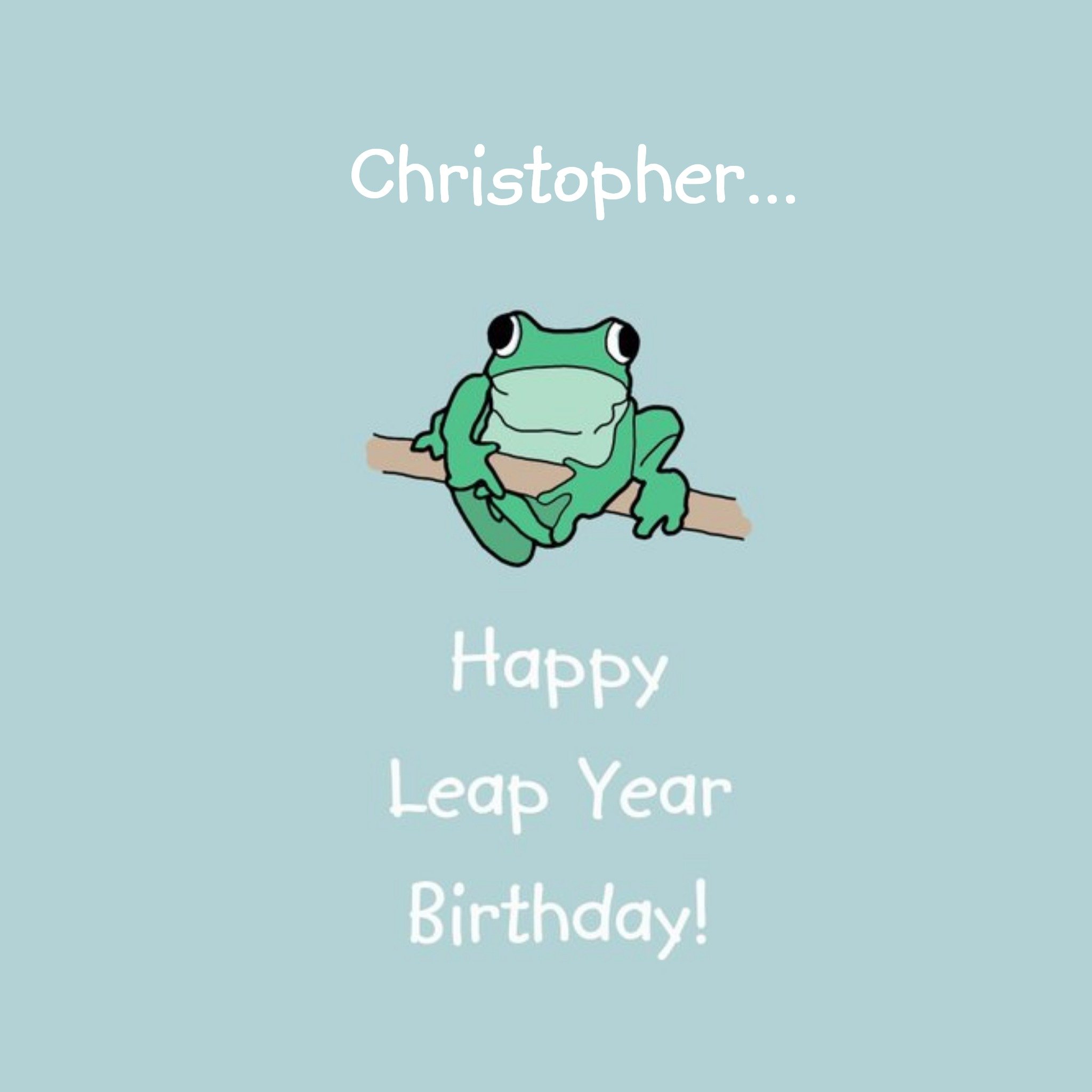 Moonpig Cartoon Frog Happy Leap Year Birthday Card, Square