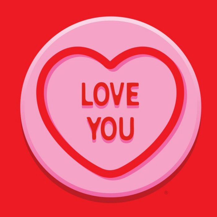 Swizzels Pink Love Heart Love You Valentine's Day Card