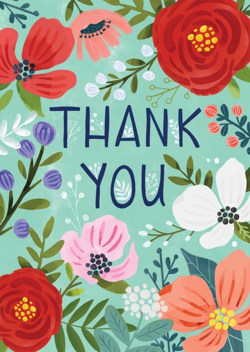 Floral Flowers Thank You Card | Moonpig