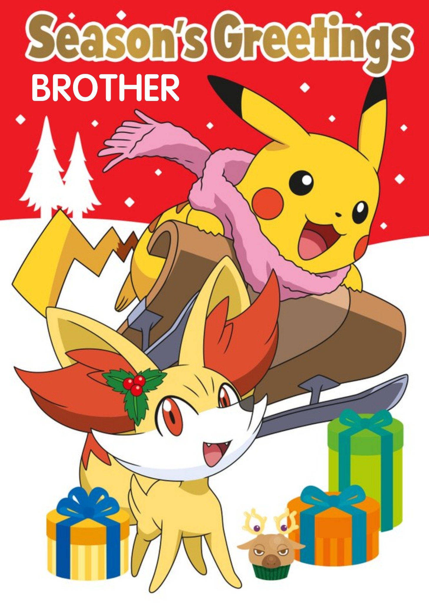 Pokemon Characters Season's Greetings Brother Card, Large