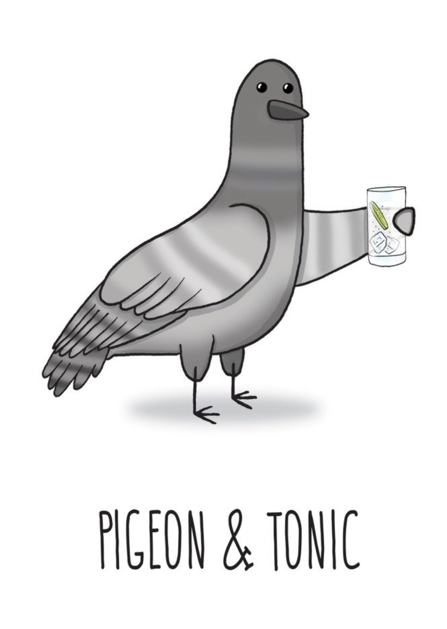 Pigeon Gin And Tonic Pun Card Ecard