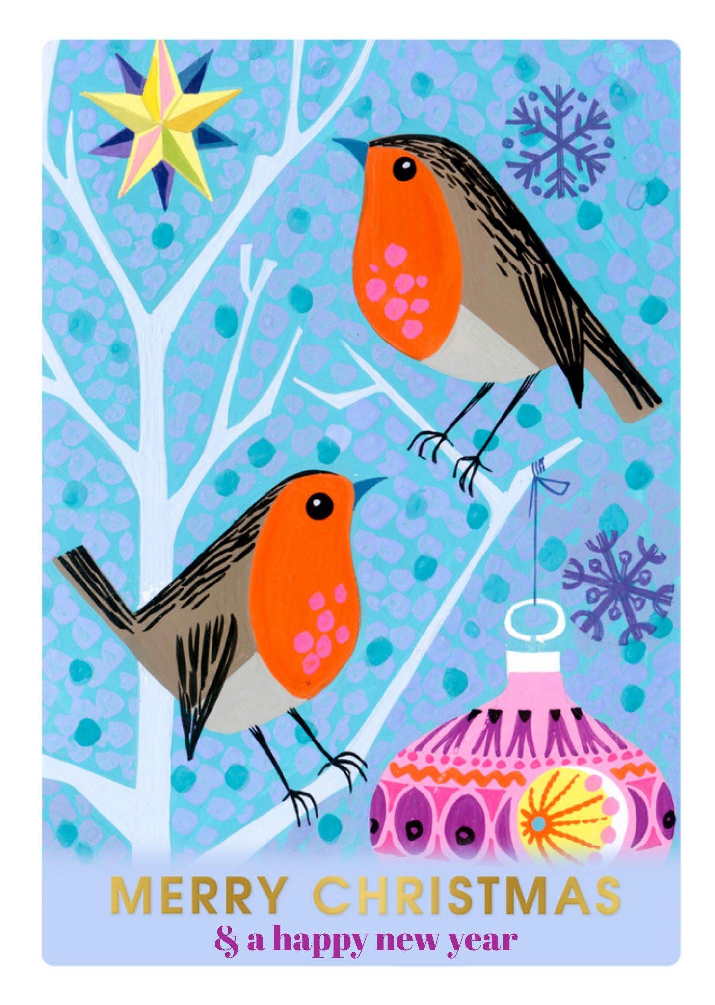 Moonpig Marry Evans Picture Library Robin Christmas Card, Large