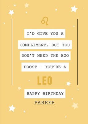 Funny Leo Zodiac Birthday Card