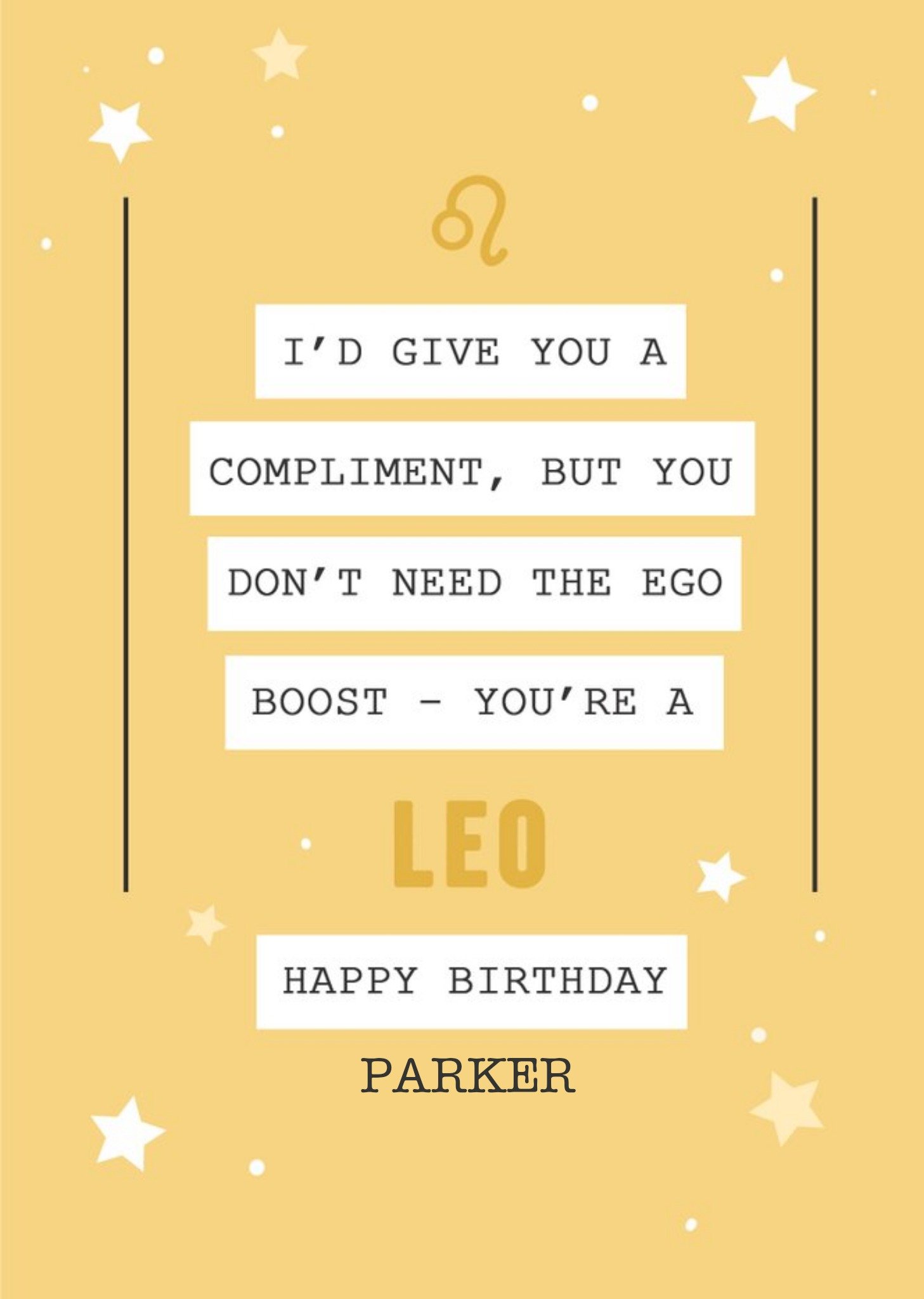 Moonpig Funny Leo Zodiac Birthday Card Ecard
