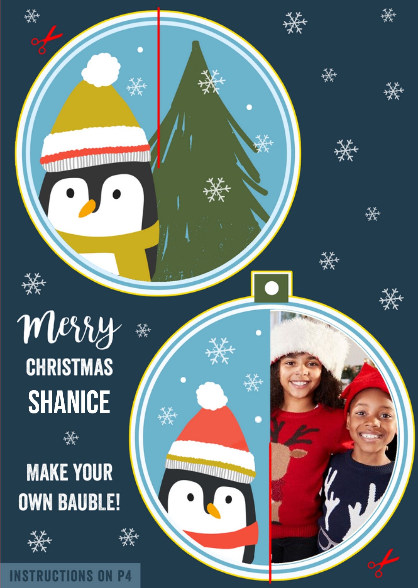 Moonpig Baulble Diy Template Kids Photo Upload Christmas Card Ecard