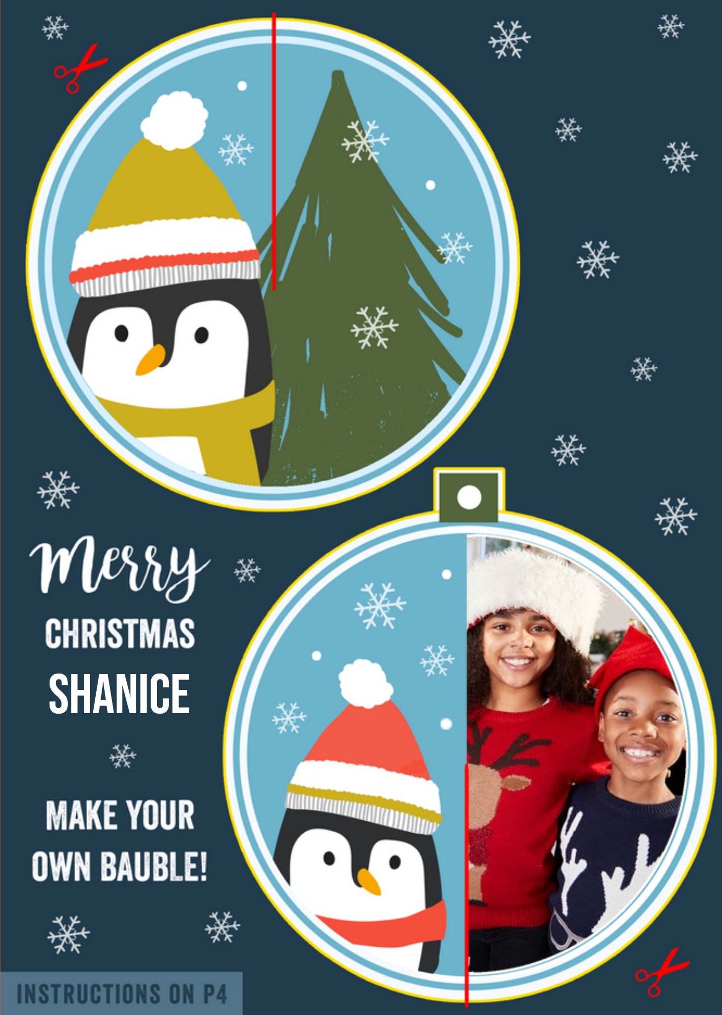 Baulble Diy Template Kids Photo Upload Christmas Card Ecard