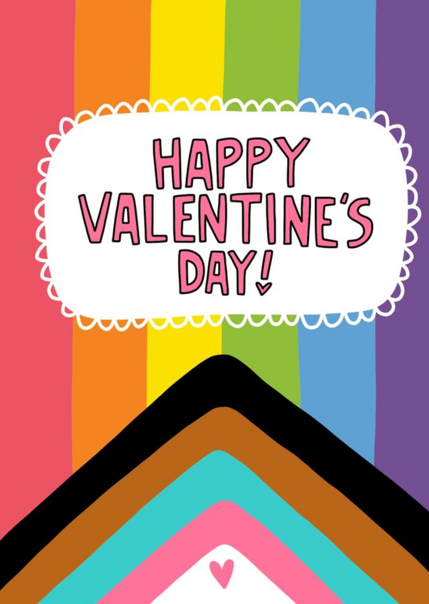 Love Hearts Angela Chick Rainbow Heart Cute Gay LGBTQ+ Card Ecard
