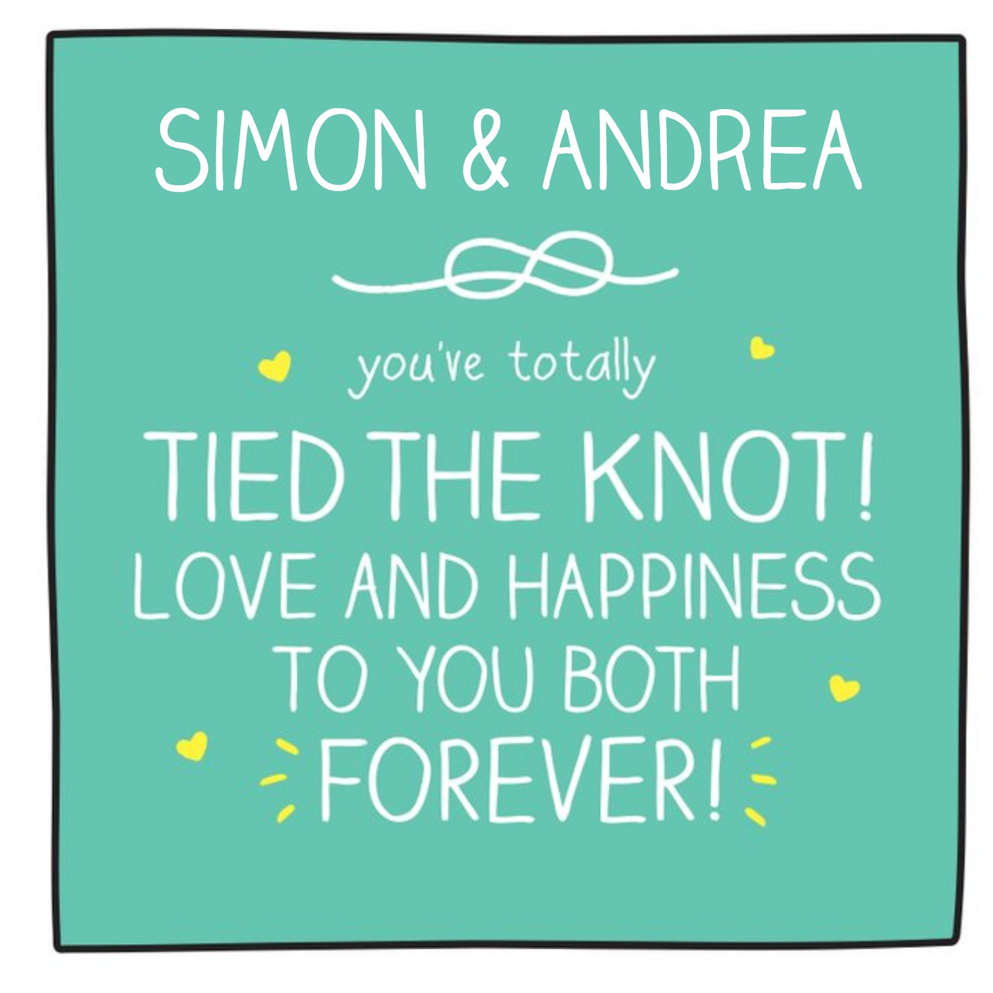 Happy Jackson Tied The Knot Love And Happiness Forvever Wedding Card, Large