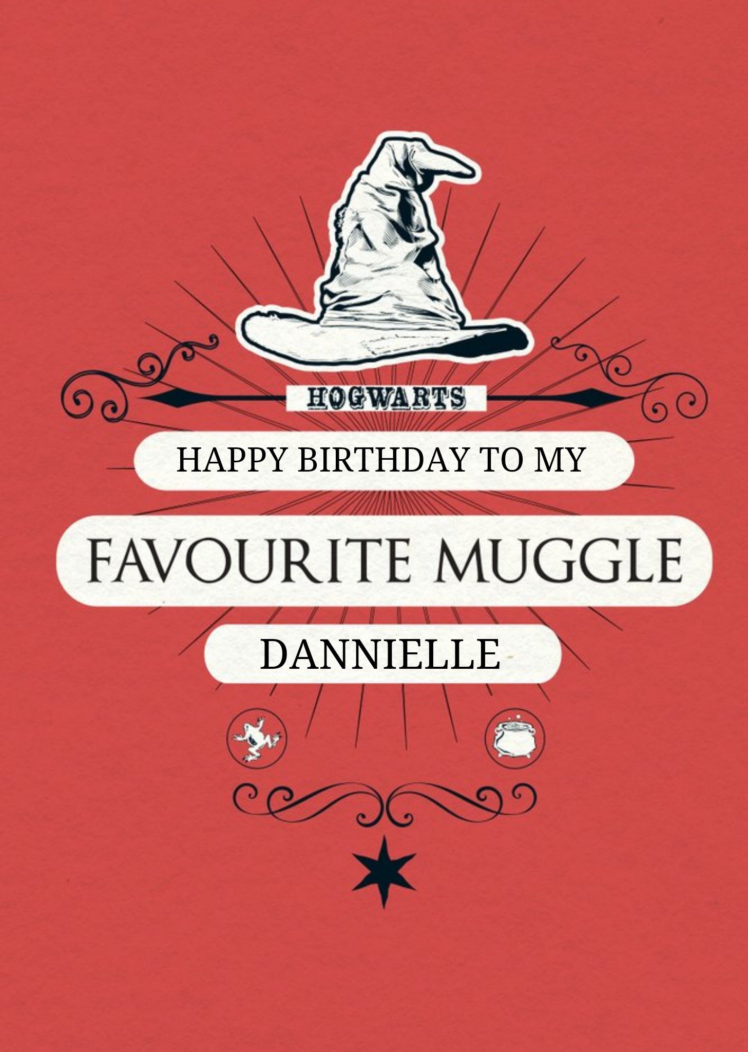 Harry Potter Birthday Card - Favourite Muggle, Large