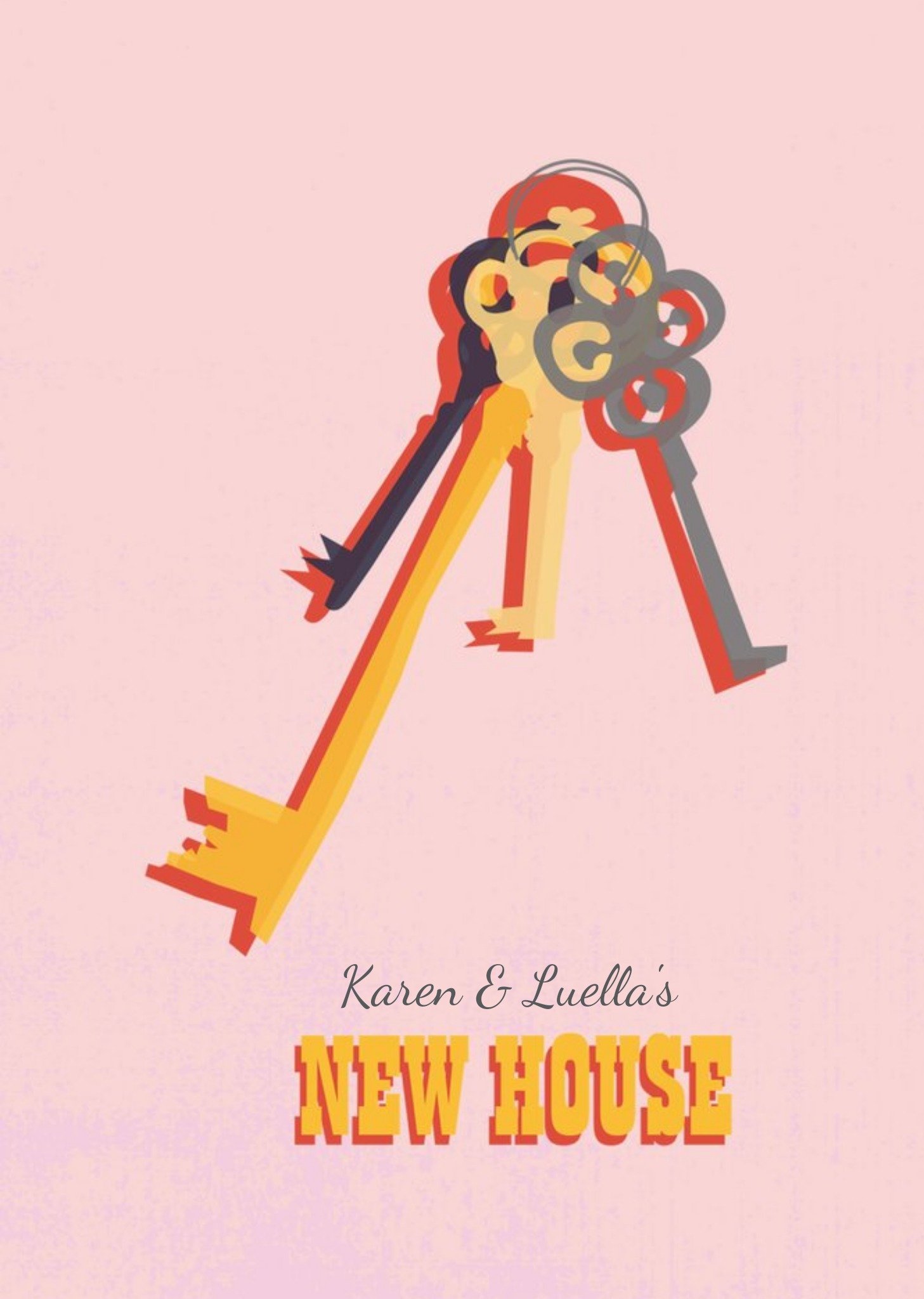 Moonpig Colourful Keys Housewarming Party Invitation, Standard Card