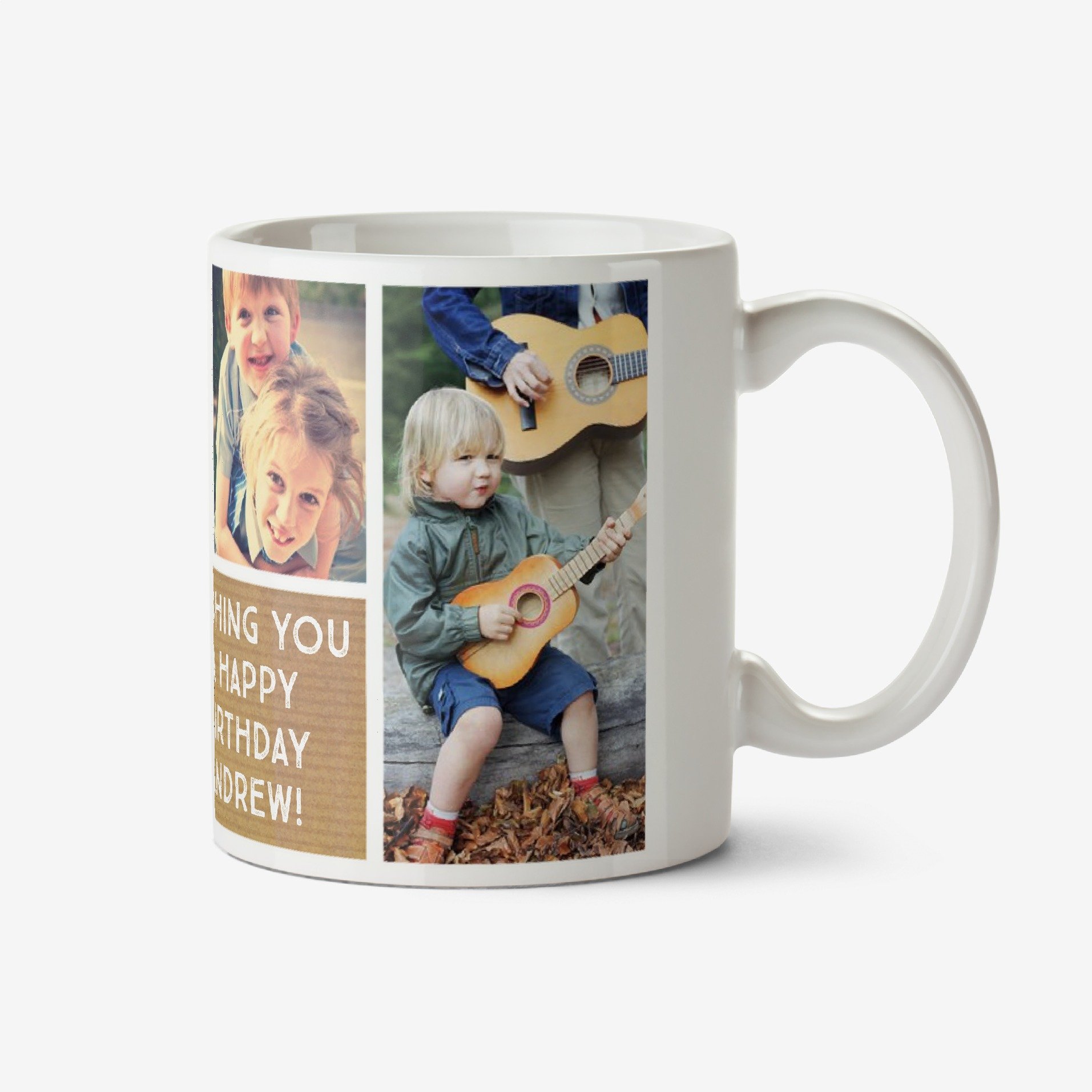 Happy Birthday Brown Paper Photo Upload Mug Ceramic Mug