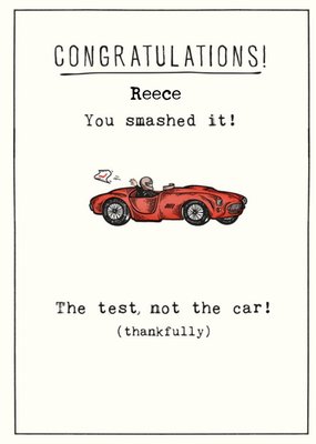 Editable Illustrative Driving Test Card