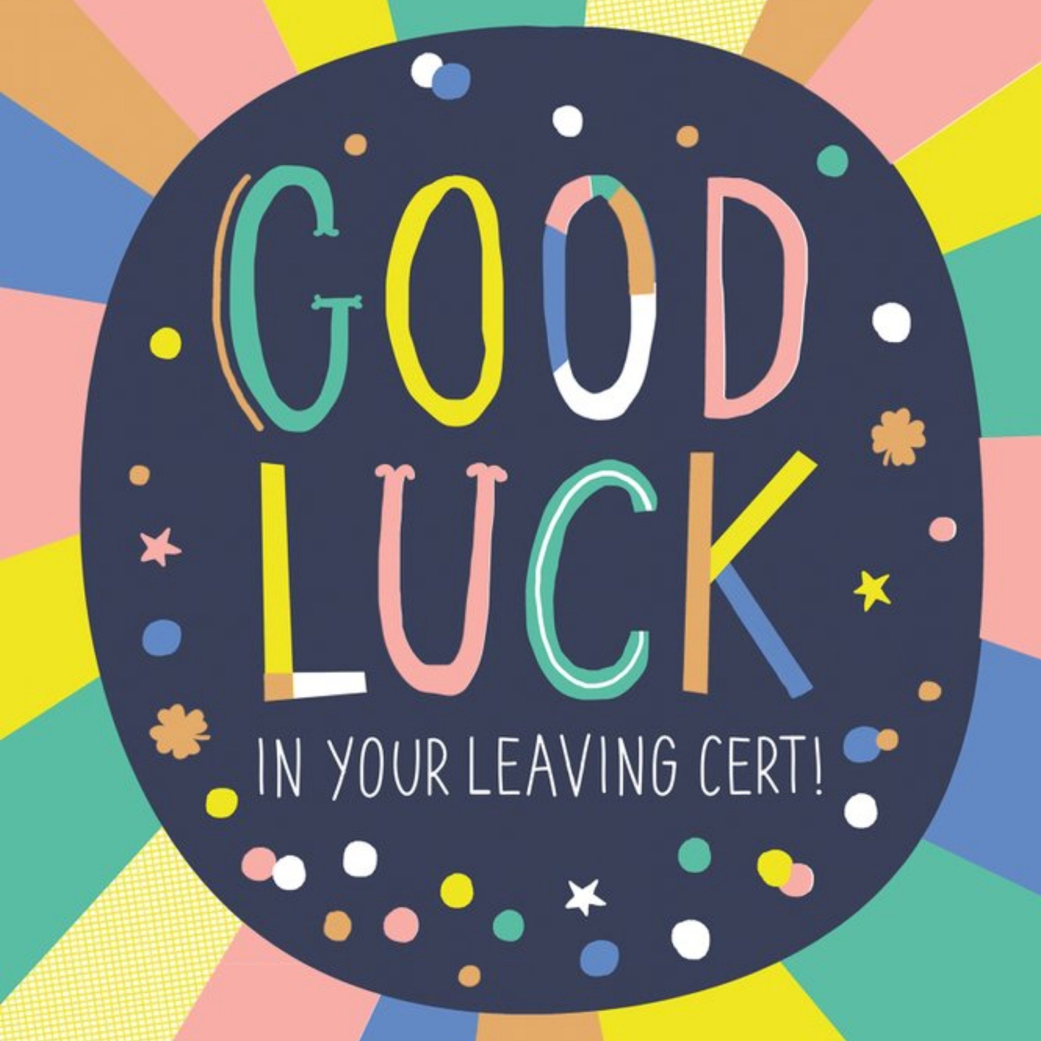 Ukg Illustrated Good Luck In Your Leaving Cert Card, Square