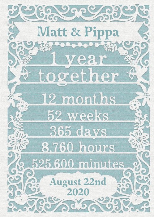 Paper Frames One Year Together First Anniversary Card