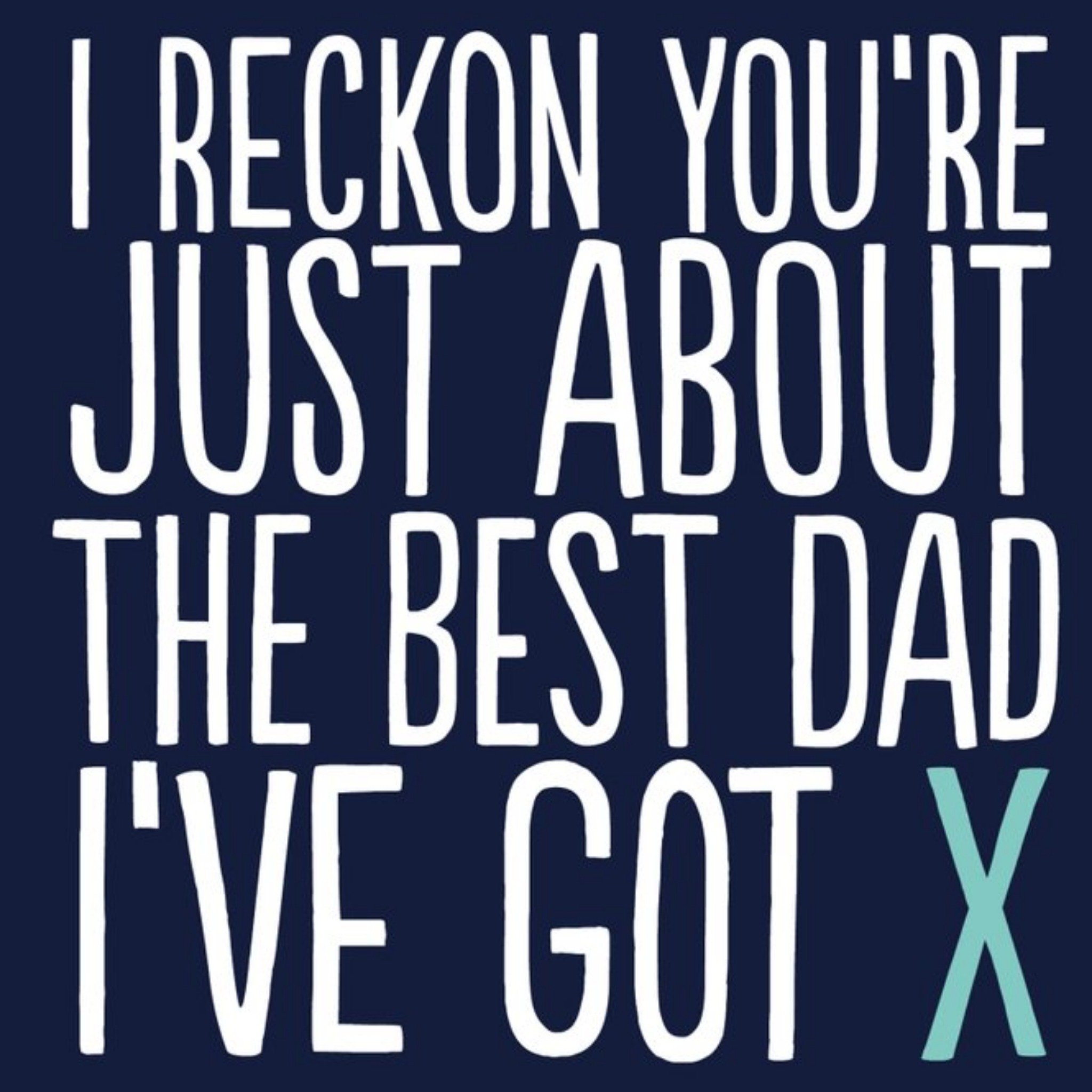 Humorous Typography On A Blue Background Father's Day Card, Square