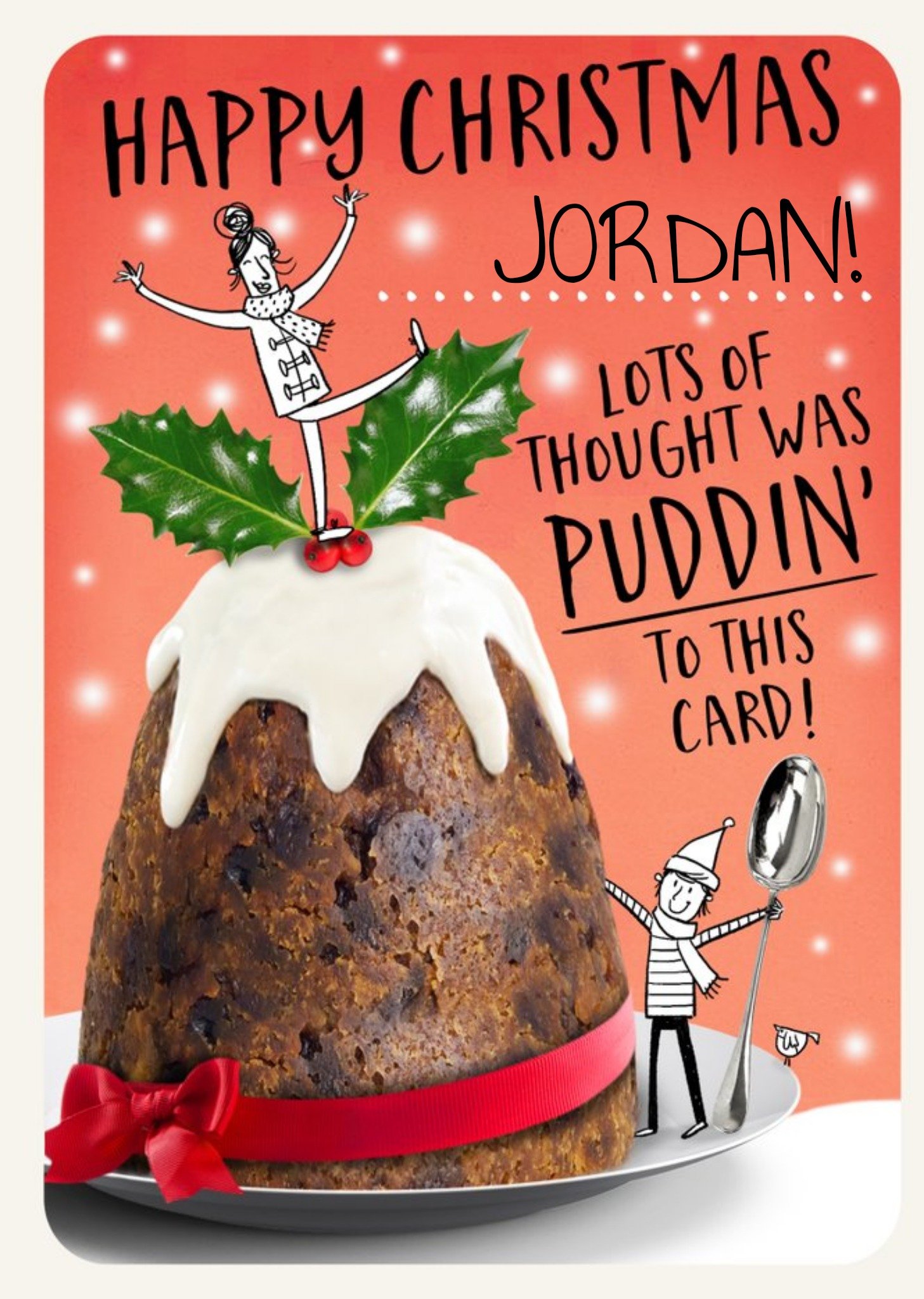 Moonpig Funny Humour Quote Christmas Pudding Christmas Card, Large