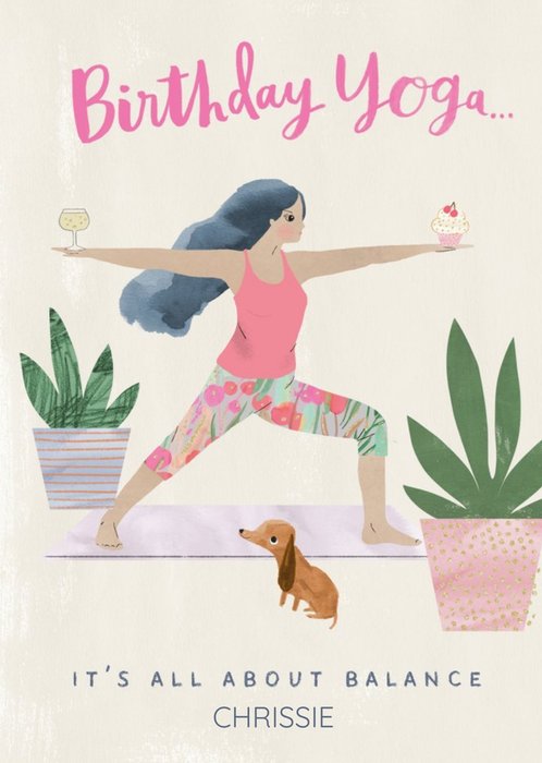 Funny yoga birthday card