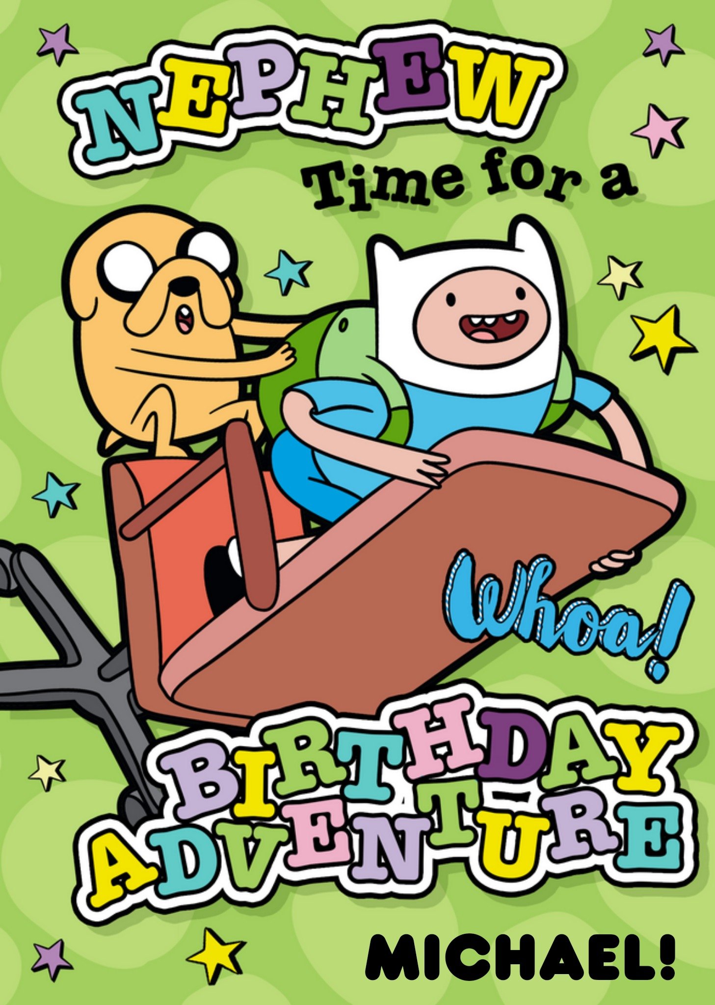 Adventure Time Nephew Time For A Birthday Adventure Peronalised Card Ecard