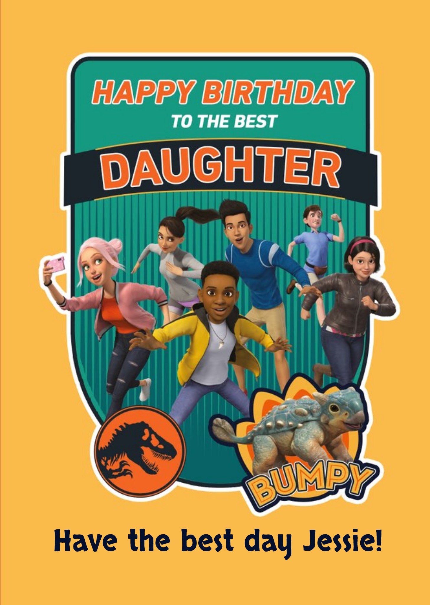 Jurassic World Jurassic Camp Cretaceous Best Daughter Birthday Card Ecard