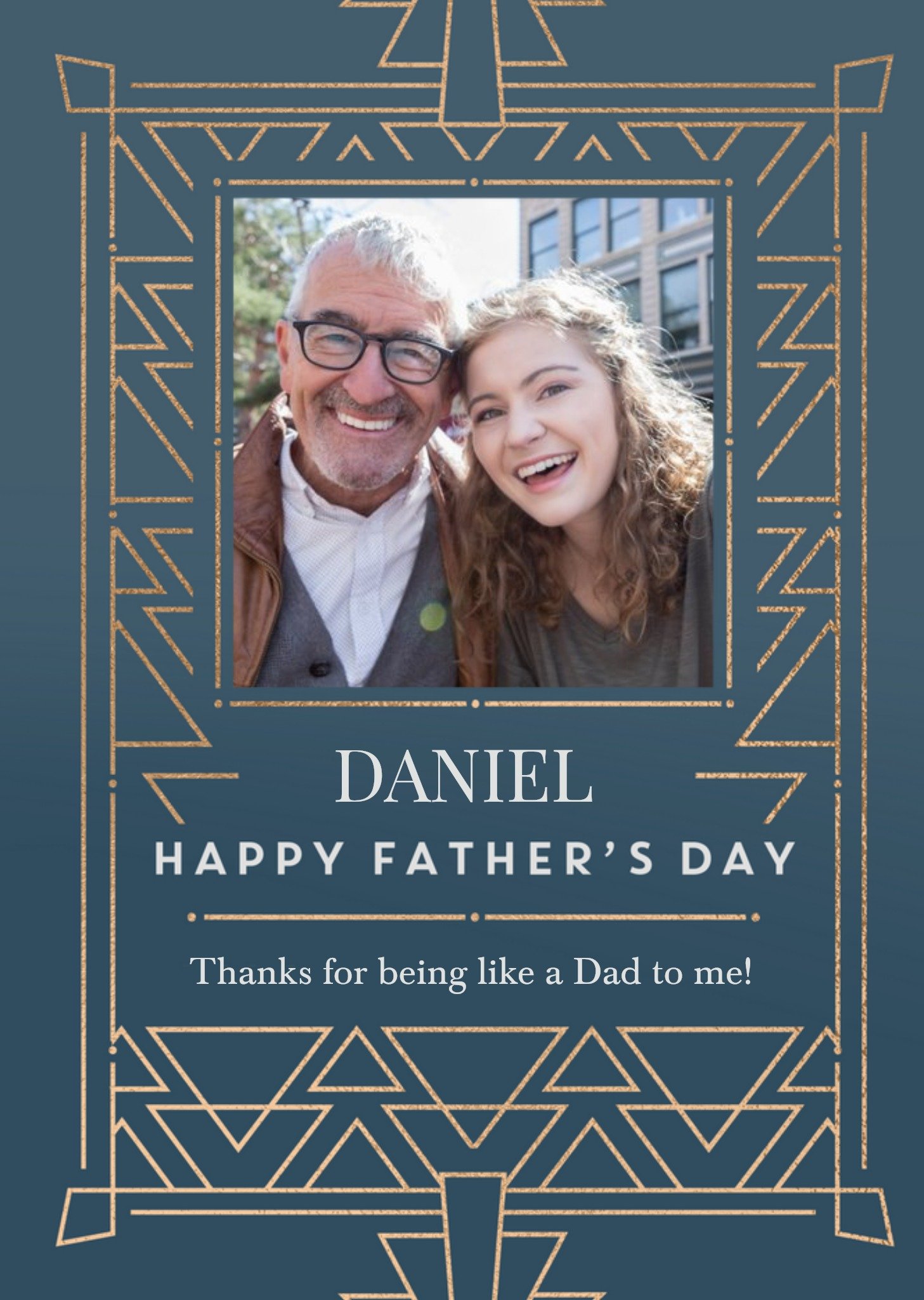 Moonpig Art Deco Photo Upload Like A Dad Father's Day Card Ecard