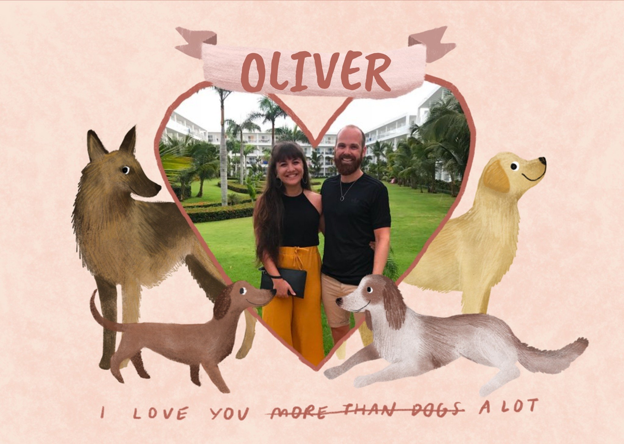 Moonpig Valentine's Card - Anniversary Card - I Love You - Dogs - Photo Upload Ecard