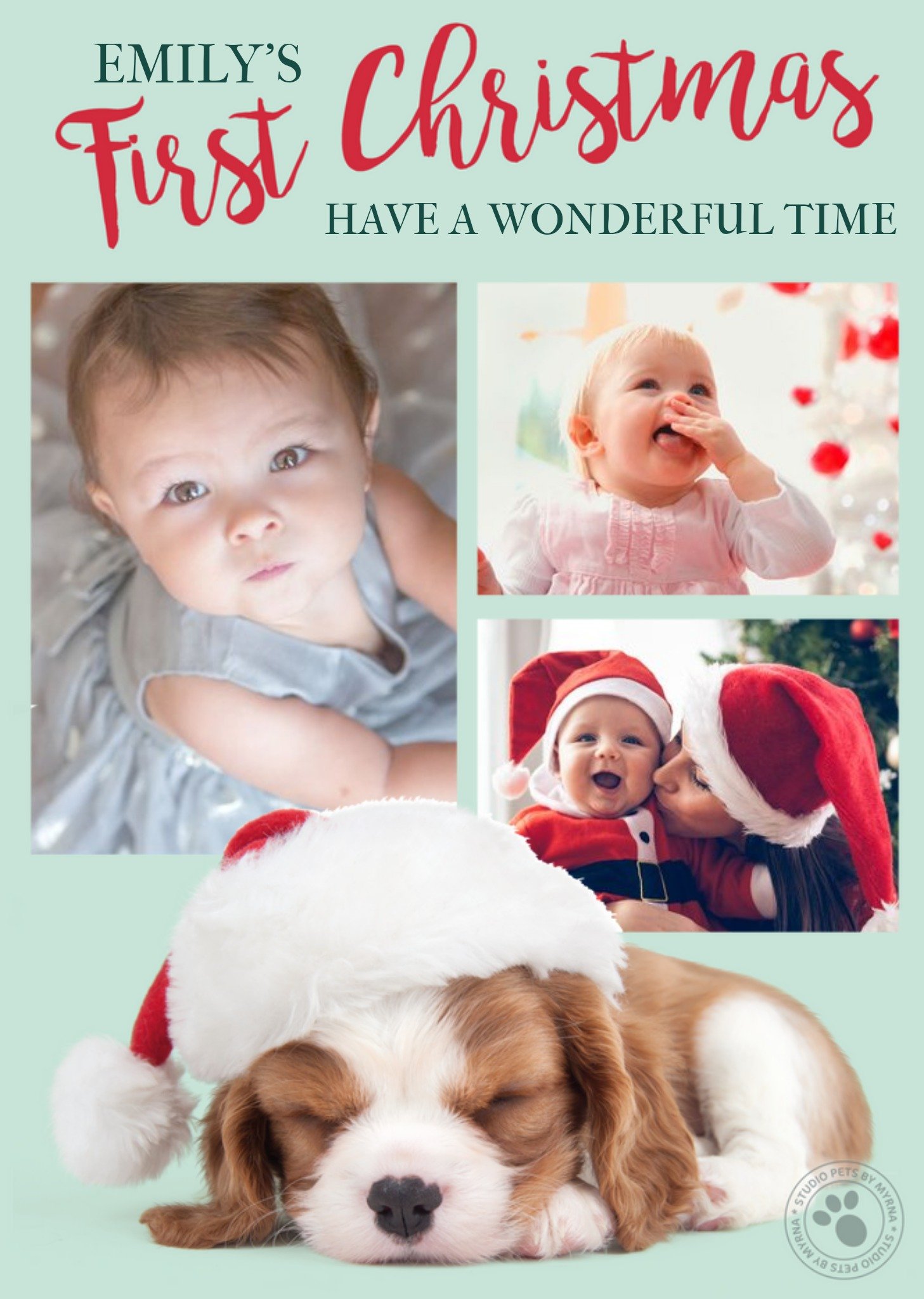 Studio Pets Frist Time Christmas Photo Upload Card Ecard